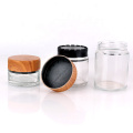 1oz 2oz 3oz wooden lid glass container jars with childproof cap